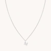 Astrid &amp; Miyu M Letter Initial Pave Pendant Necklace 39