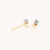 Astrid &amp; Miyu March Birthstone Earrings In Solid Gold