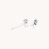 Astrid &amp; Miyu March Birthstone Earrings In Solid White Gold