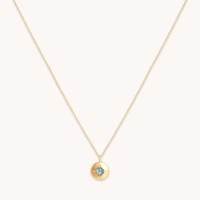 Astrid &amp; Miyu March Birthstone Necklace In Solid Gold