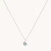 Astrid &amp; Miyu March Birthstone Necklace In Solid White Gold