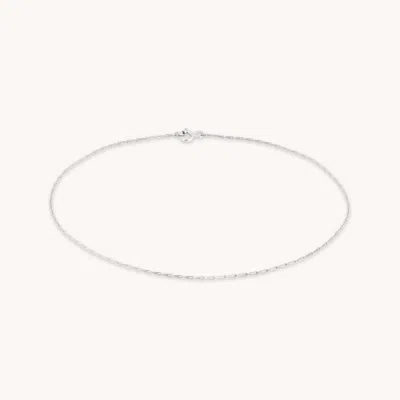 Astrid &amp; Miyu Marylebone Chain Anklet In Solid White Gold In Metallic