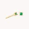 Astrid &amp; Miyu May Emerald Cz Birthstone Stud Earrings In Gold | Jewellery By  |
