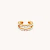 Astrid &amp; Miyu Mini Illusion Crystal Ear Cuff In Gold