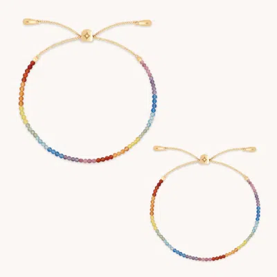 Astrid &amp; Miyu Mini Me Gemstone Gift Set In 9k Gold In Multi