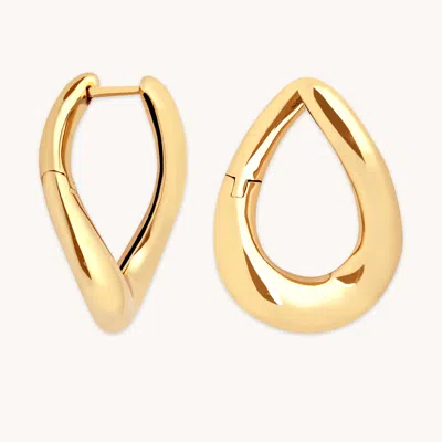 Astrid &amp; Miyu Molten Large Hoops In Gold