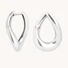 Astrid &amp; Miyu Molten Large Hoops In Silver