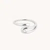 Astrid &amp; Miyu Molten Wrap Ring In Silver
