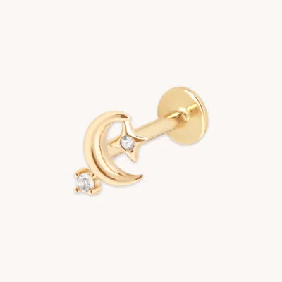 Astrid &amp; Miyu Moon Cluster Piercing Stud In Gold