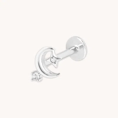 Astrid &amp; Miyu Moon Cluster Piercing Stud In Metallic