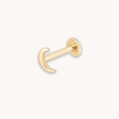 Astrid &amp; Miyu Moon Piercing Stud In Solid Gold