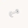 ASTRID &AMP; MIYU MOON PIERCING STUD IN SOLID WHITE GOLD