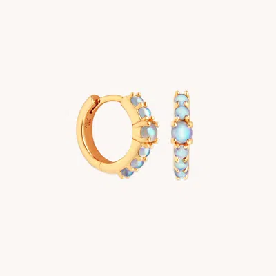Astrid &amp; Miyu Moonstone Huggies In Gold