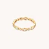 Astrid &amp; Miyu Navette Crystal Band Ring In Gold
