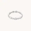 Astrid &amp; Miyu Navette Crystal Band Ring In Silver