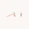 Astrid &amp; Miyu Navette Gem Stud Earrings In Rose Gold