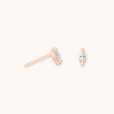 Astrid &amp; Miyu Navette Gem Stud Earrings In Rose Gold