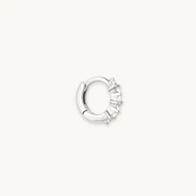 Astrid &amp; Miyu Navette Hoop 6.5mm In Silver In Metallic