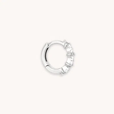 Astrid &amp; Miyu Navette Hoop 8mm In Silver In Metallic
