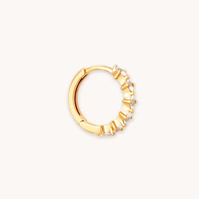 Astrid &amp; Miyu Navette Jewelled Hoop Earring In Gold