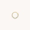 Astrid &amp; Miyu Navette Topaz Daith Hoop In Solid Gold