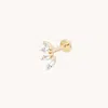 Astrid &amp; Miyu Navette Topaz Fan Stud In Solid Gold