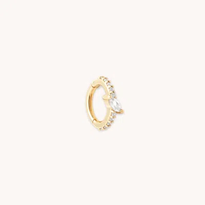 Astrid &amp; Miyu Navette Topaz Rook Hoop In Solid Gold