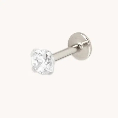 Astrid &amp; Miyu New Titanium Cz Gem Piercing Stud In Metallic