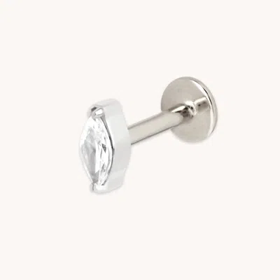 Astrid &amp; Miyu New Titanium Cz Marquise Piercing Stud In White