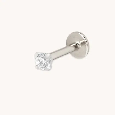 Astrid &amp; Miyu New Titanium Cz Micro Gem Piercing Stud In Metallic