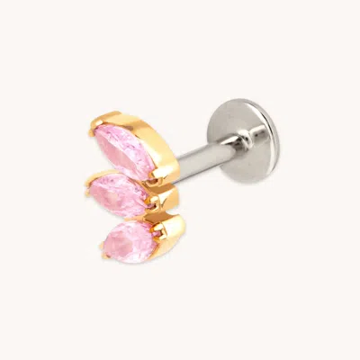 Astrid &amp; Miyu New Titanium Pink Cz Marquise Fan Piercing Stud