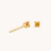 Astrid &amp; Miyu November Birthstone Stud Earrings In Gold With Citrine Cz | Mother's Day Gift | Je