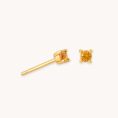 Astrid &amp; Miyu November Birthstone Stud Earrings In Gold With Citrine Cz | Mother's Day Gift | Je