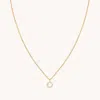 Astrid &amp; Miyu O Letter Initial Pave Pendant Necklace 39