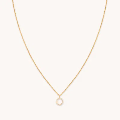 Astrid &amp; Miyu O Letter Initial Pave Pendant Necklace 39 In Gold