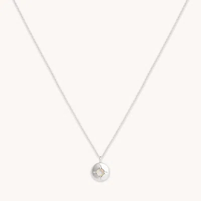 Astrid &amp; Miyu October Birthstone Necklace In Solid White Gold In Metallic