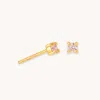 Astrid &amp; Miyu October Birthstone Stud Earrings In Gold With Pink Tourmaline Cz | Mother's Day Gi