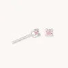 Astrid &amp; Miyu October Birthstone Stud Earrings In Silver With Pink Tourmaline Cz | Mother's Day