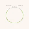 Astrid &amp; Miyu Olivine Gemstone Bracelet In 9k White Gold