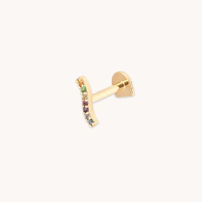 Astrid &amp; Miyu Ombré Wave Piercing Stud In Solid Gold | No Size | Mother's Day Gift | Jewelry By