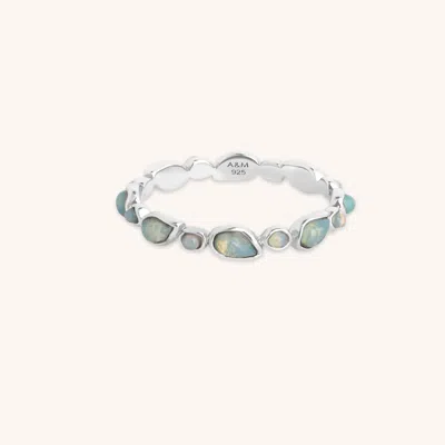 Astrid &amp; Miyu Opal Pear Bezel Band Ring