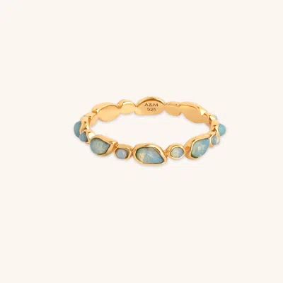 Astrid &amp; Miyu Opal Pear Bezel Band Ring