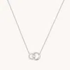 Astrid &amp; Miyu Orbit Crystal Chain Necklace 39-44cm In Silver | Jewellery By  |