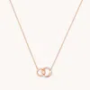 Astrid &amp; Miyu Orbit Crystal Chain Necklace In Rose Gold