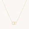 Astrid &amp; Miyu Orbit Topaz Necklace In Solid Gold