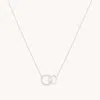 Astrid &amp; Miyu Orbit Topaz Necklace In Solid White Gold