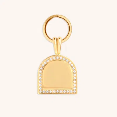 Astrid &amp; Miyu Pave Arch Pet Tag In Gold