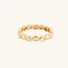 Astrid &amp; Miyu Pear Bezel Band Ring
