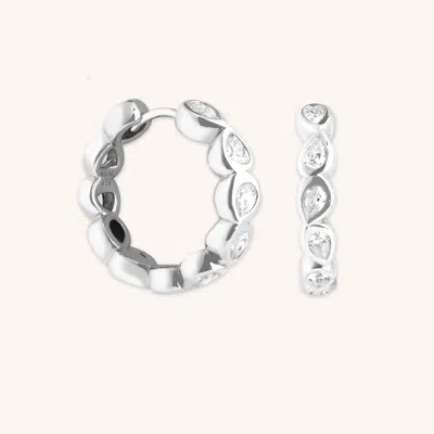 Astrid &amp; Miyu Pear Bezel Hoops