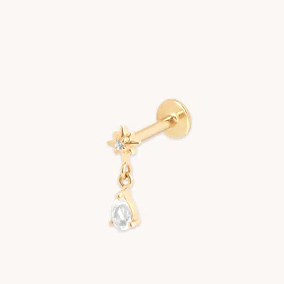 Astrid &amp; Miyu Pear Cosmic Charm Piercing Stud In Gold